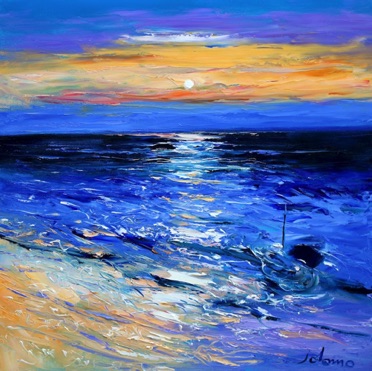 Sunset on the singing sands of Islay 24x24 Sunset on the singing sands of Islay 24x24